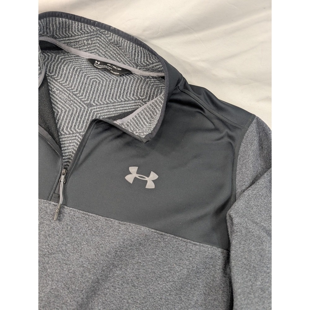 Under Armour ColdGear  1/4 Zip Pullover Mens Size 4XL Gray Heather Fleece Lined